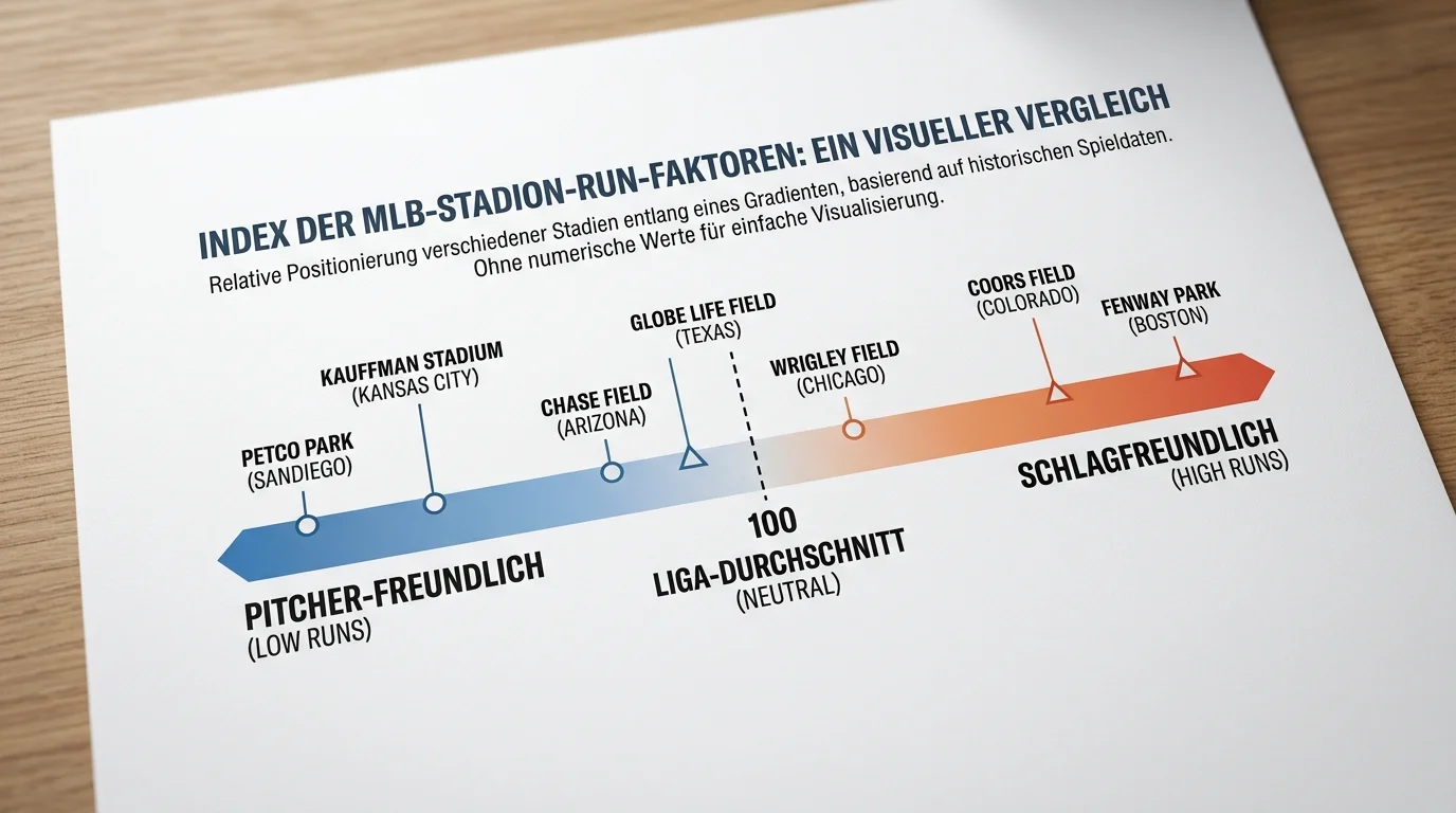 Ballpark-Faktor-Konzept in Baseball-Kombiwetten: Grafik zeigt Run-Erwartungsindex verschiedener MLB-Stadien