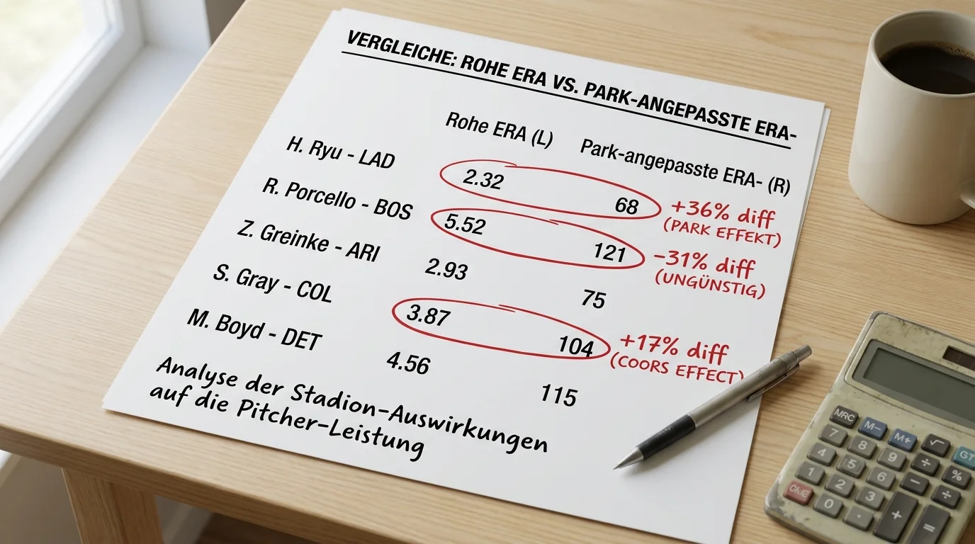 Over/Under-Selektion nach Ballparkfaktor in Baseball-Kombiwetten: Park-Adjustment der ERA für Totals-Legs