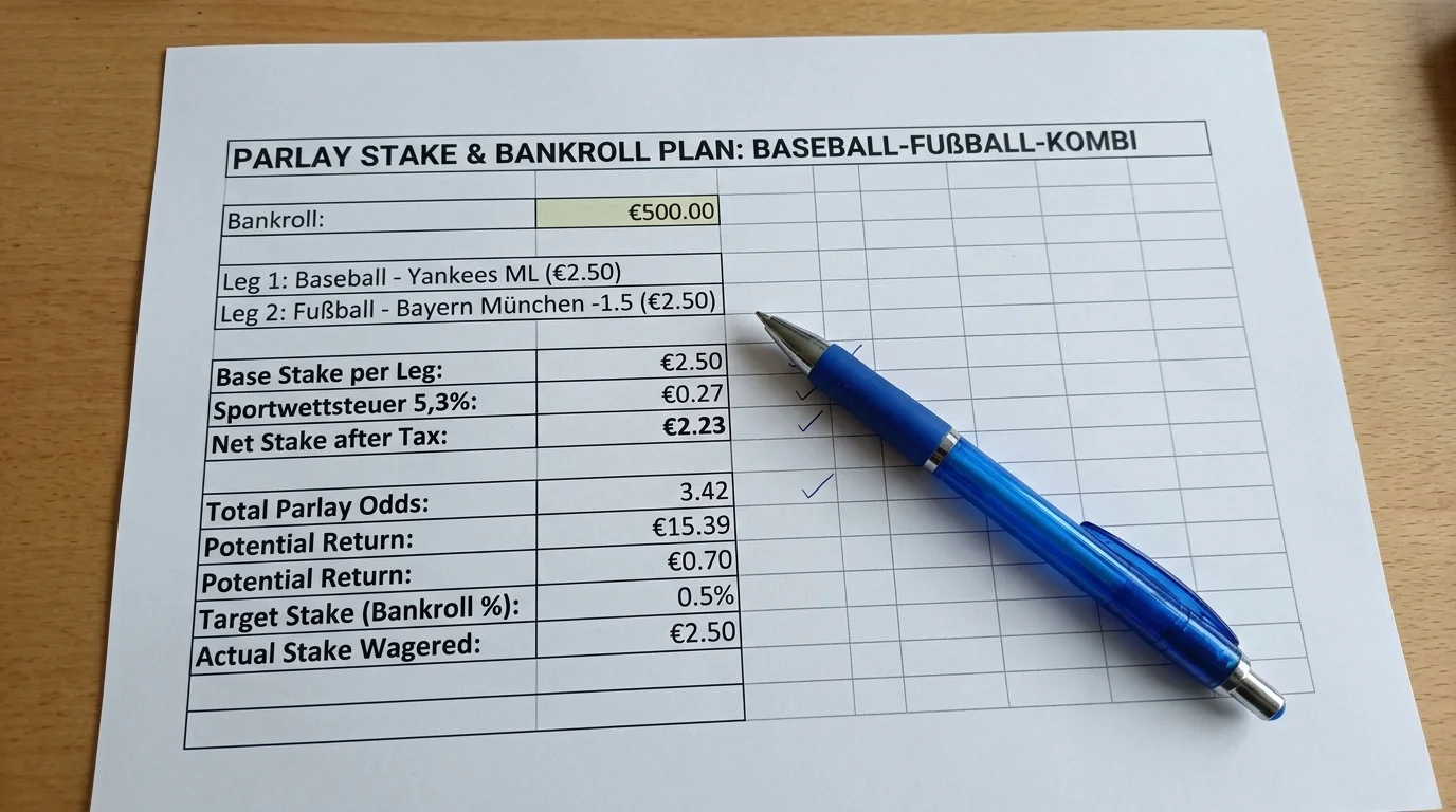 Bankroll-Planung für Mixed-Sport-Baseball-Fußball-Kombiwetten: 1–3-Prozent-Regel und Sportwettsteuer-Kalkulation