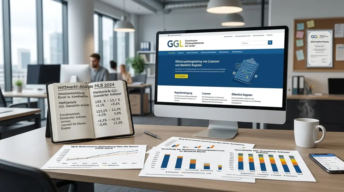 Überblick des deutschen Baseball Kombiwetten-Markts mit GGL-Regulierung und MLB-Wettstrukturen