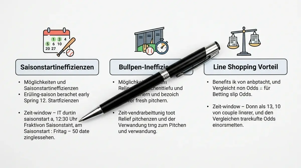 Positive Erwartungswert-Szenarien für Baseball Parlays: Saisonstart, Bullpen-Ineffizienzen und Line Shopping