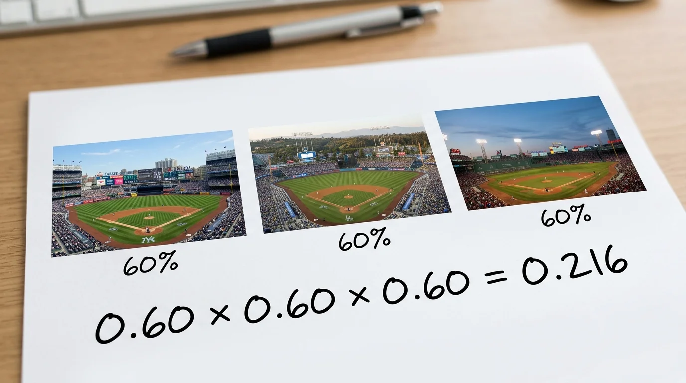 Baseball Parlay Wahrscheinlichkeit berechnen Schritt für Schritt Formel MLB Kombiwette