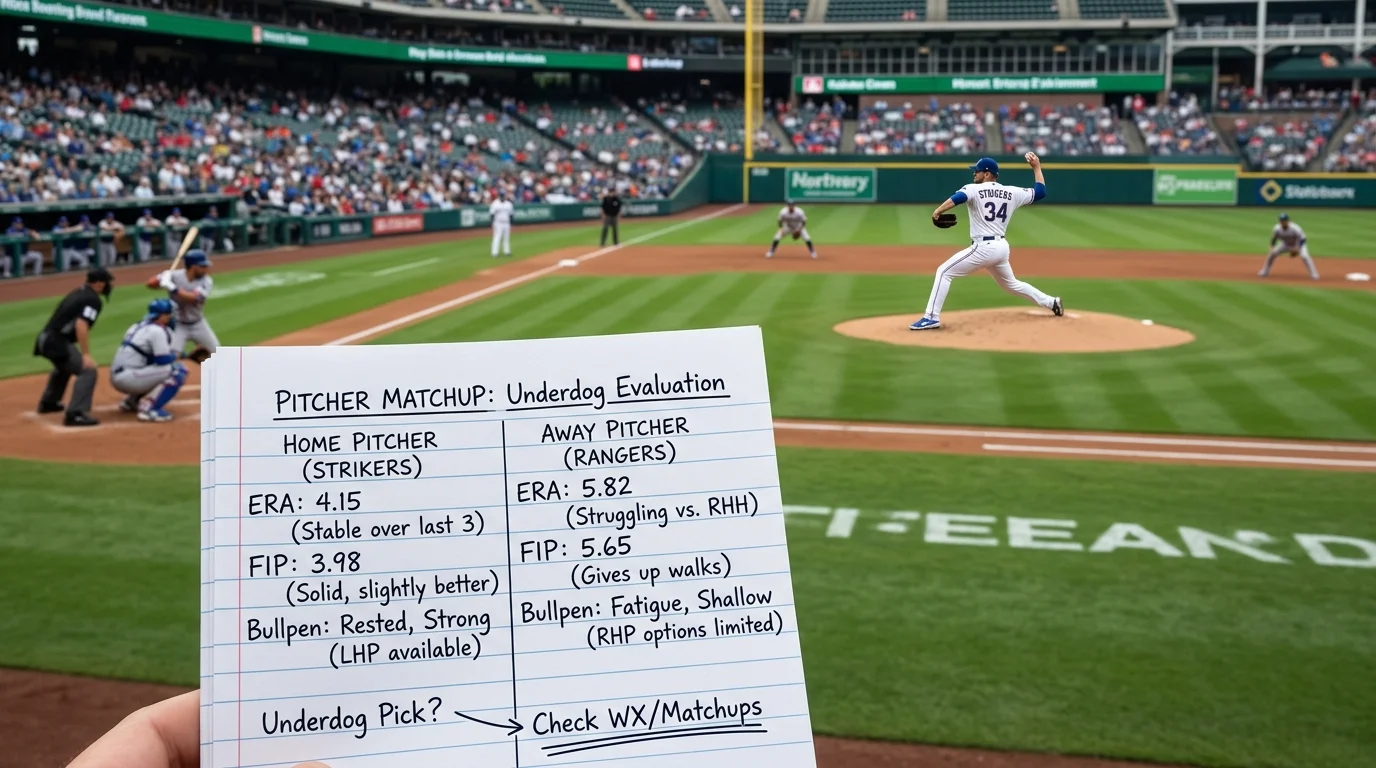 Pitcher-Matchup-Analyse für Baseball-Underdog-Legs: Starting-Pitcher-Vergleich als Selektionskriterium