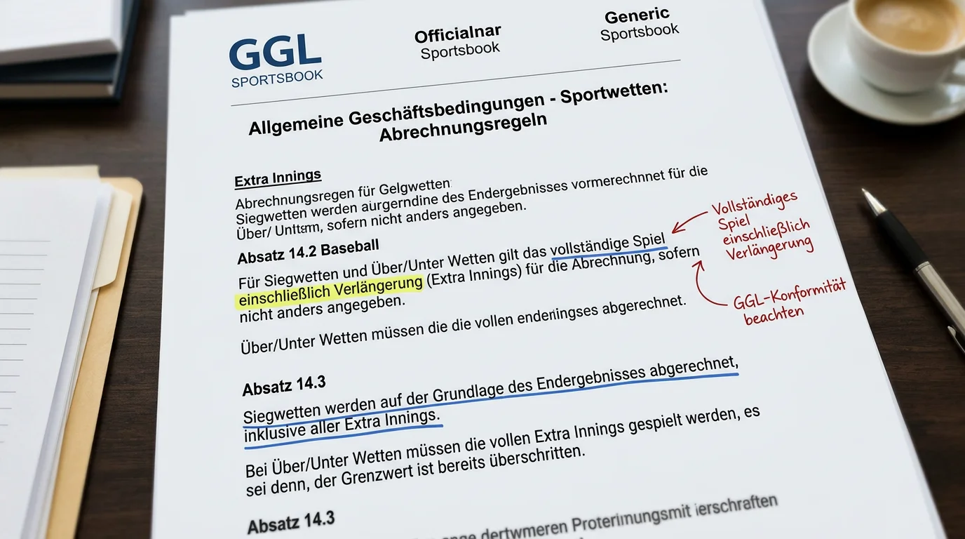 AGB-Regelwerk bei deutschen GGL-Anbietern zu Extra Innings in Baseball-Kombiwetten: Wettbedingungen erklärt