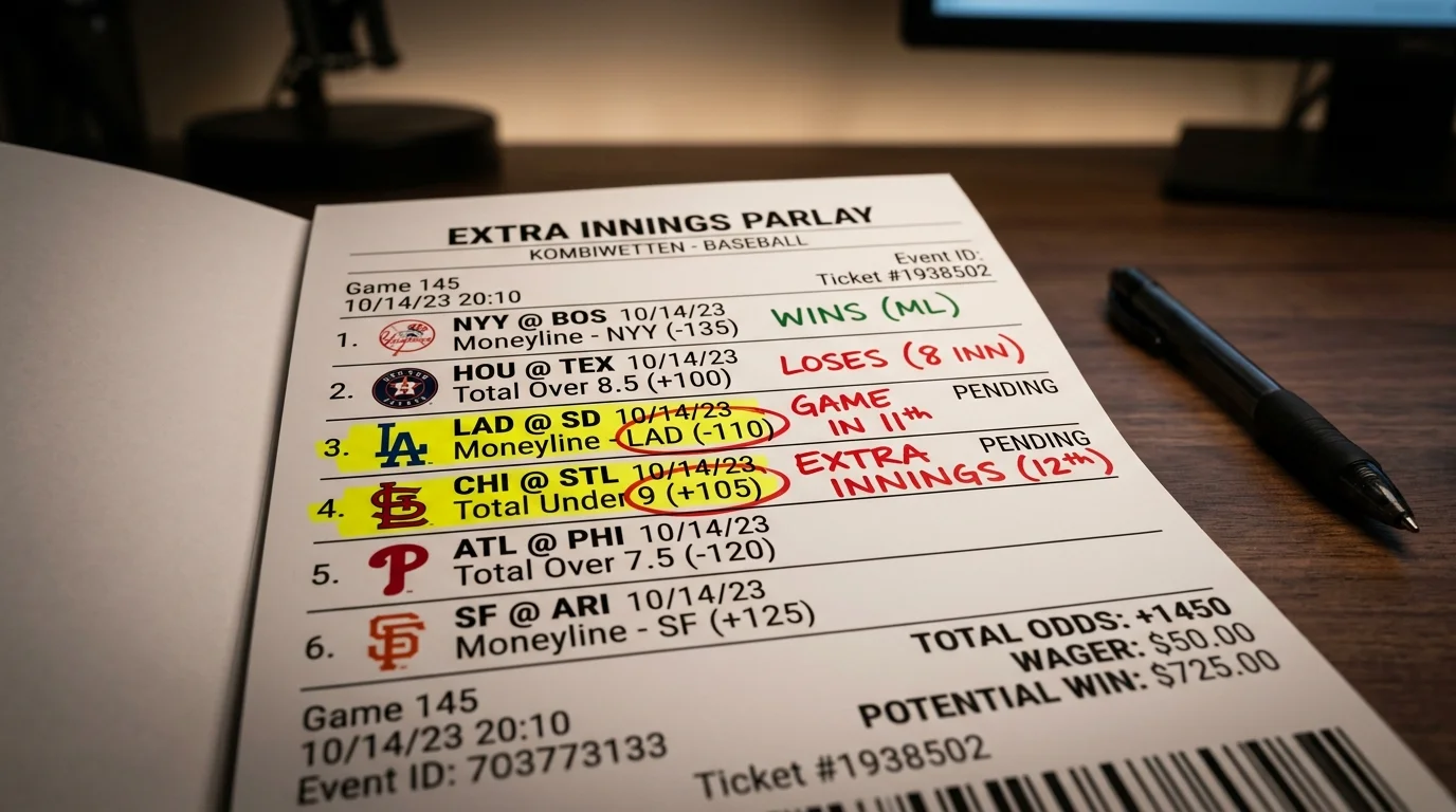 Extra Innings und Baseball Kombiwetten: Auswirkungen der Verlängerungsregel auf offene Parlay-Wettscheine