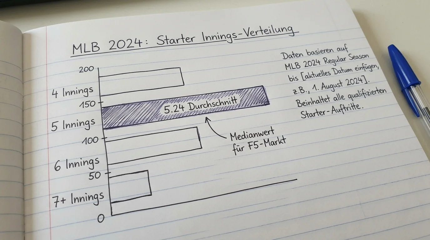 MLB 2024 Statistik: Startpitcher warfen im Schnitt 5,24 Innings pro Spiel als Grundlage für F5-Wetten