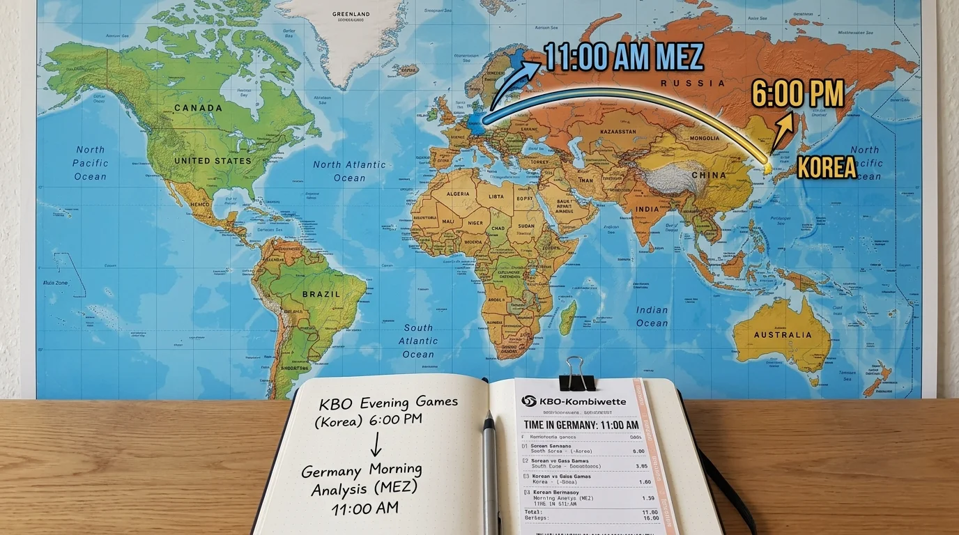 Zeitzonenstrategie für KBO-Baseball-Wetten: Spielzeiten der Korea Baseball Organization in MEZ für deutsche Wetter