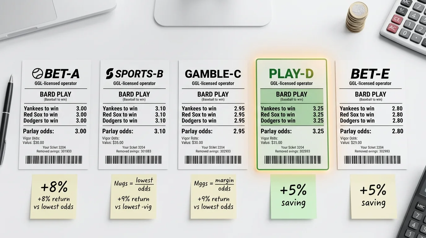 Vig minimieren Baseball Kombiwette Quotenvorteil mehrere Anbieter Parlay-Strategie