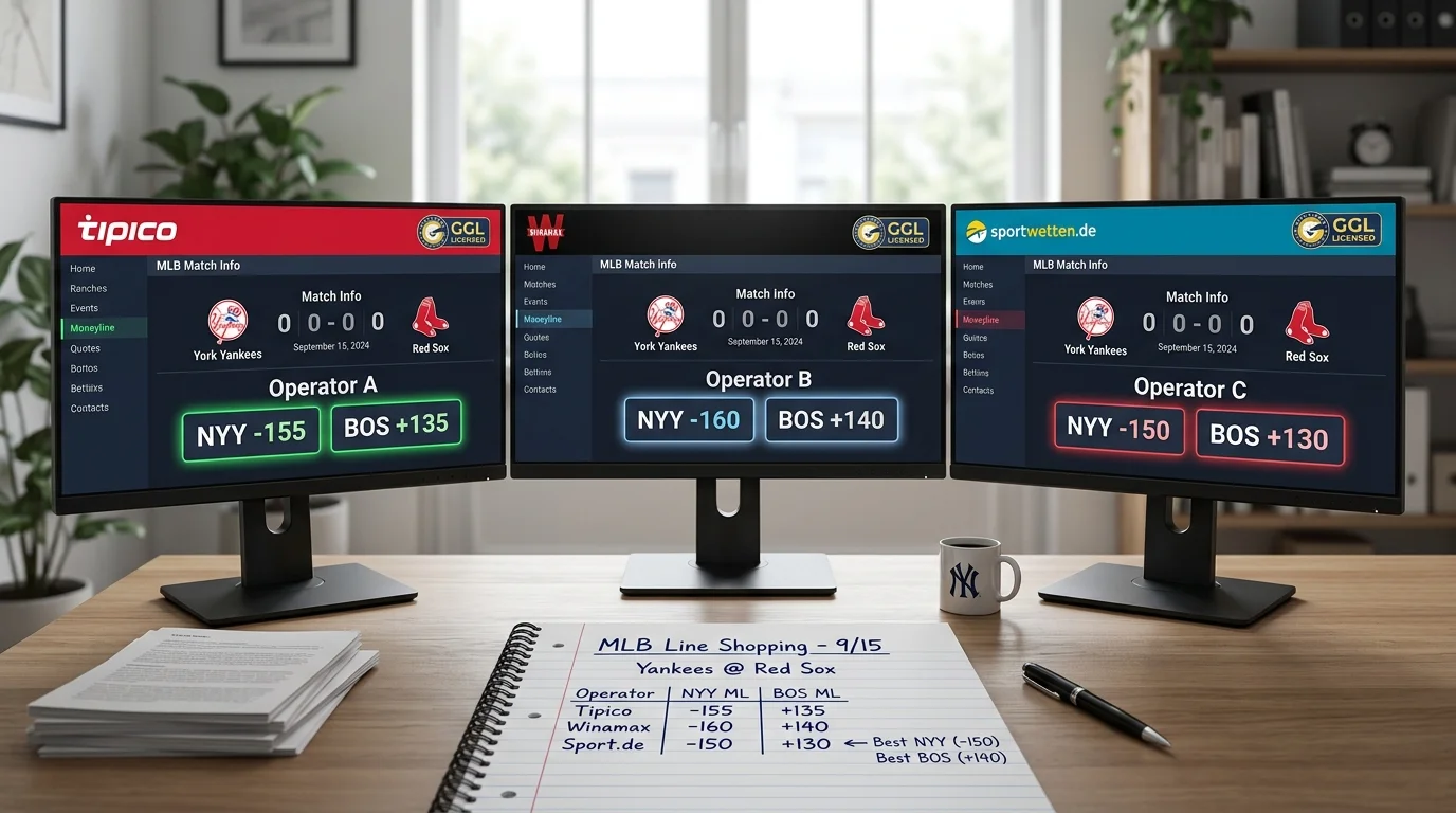 Quotenvergleich zwischen GGL-lizenzierten Anbietern für Baseball Kombiwetten und Line Shopping