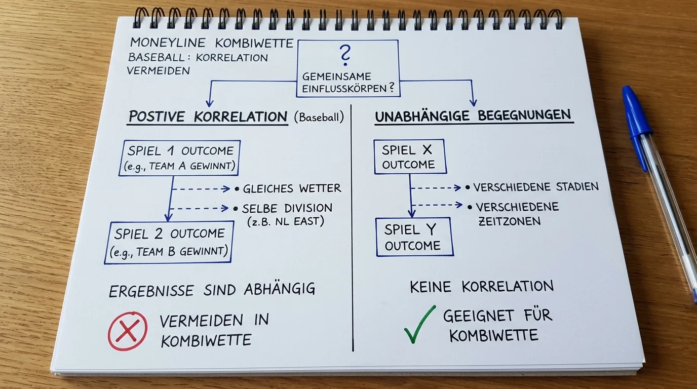 Korrelationsrisiken bei Moneyline Kombiwette Baseball: Spiele verschiedener Divisionen im Parlay kombinieren