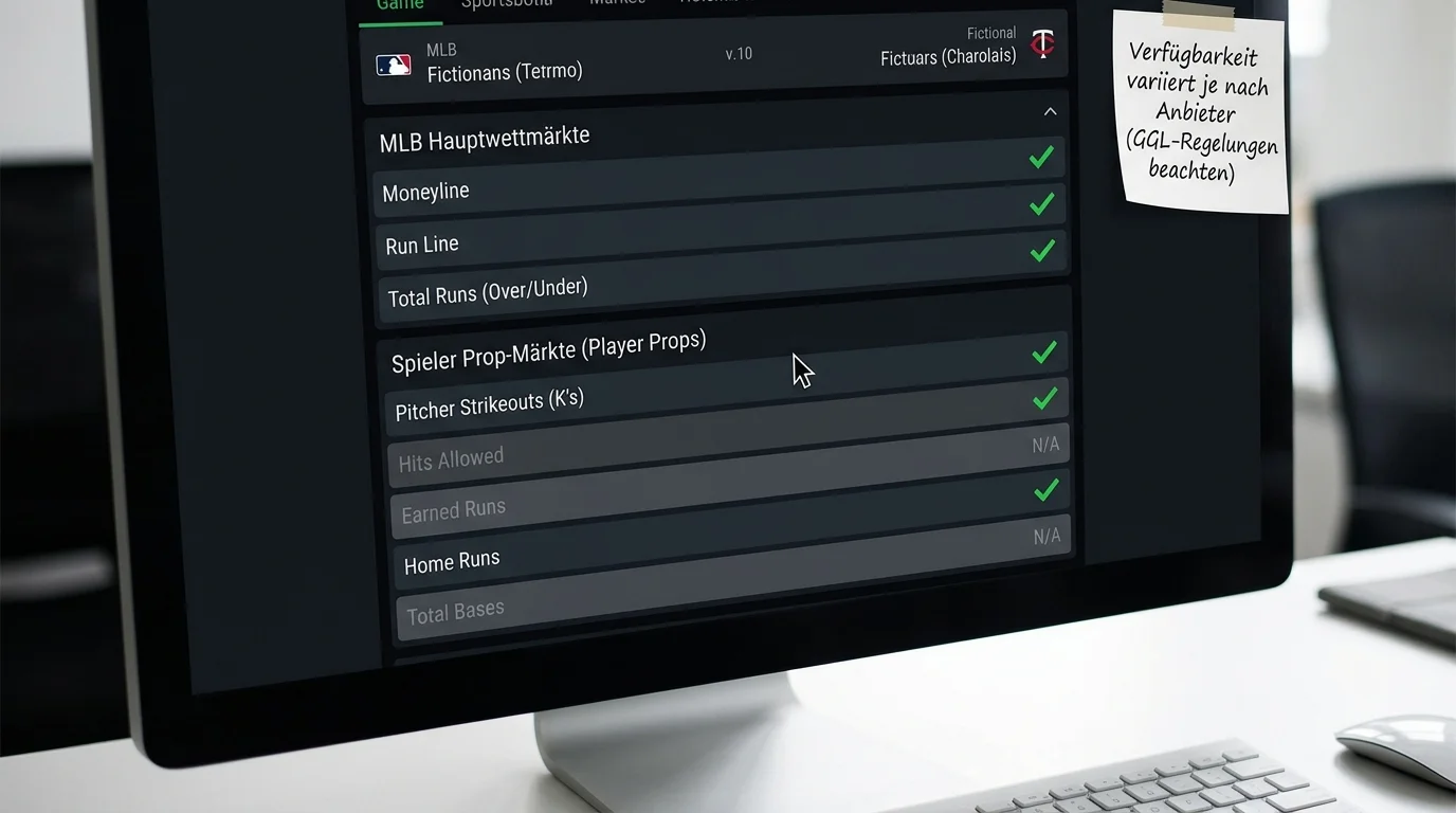 Verfügbarkeit von Player Props bei GGL-lizenzierten Anbietern für Baseball Kombiwetten in Deutschland