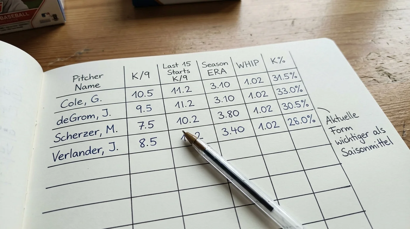 Pitcher Strikeout-Props im Baseball: K/9 und Matchup-Daten als Grundlage für Parlay-Legs
