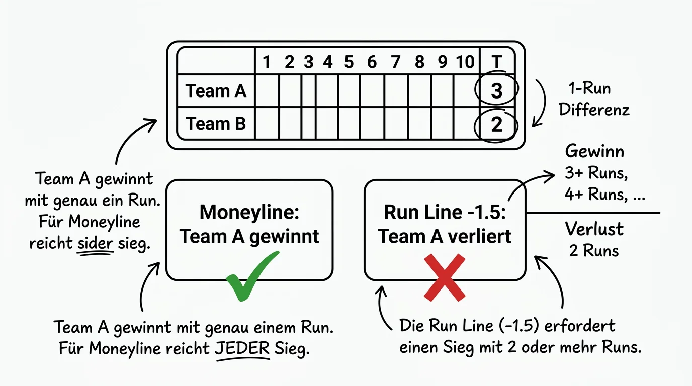 Erklärung des ±1,5-Run-Line-Handicaps im Baseball für Kombiwetten-Legs