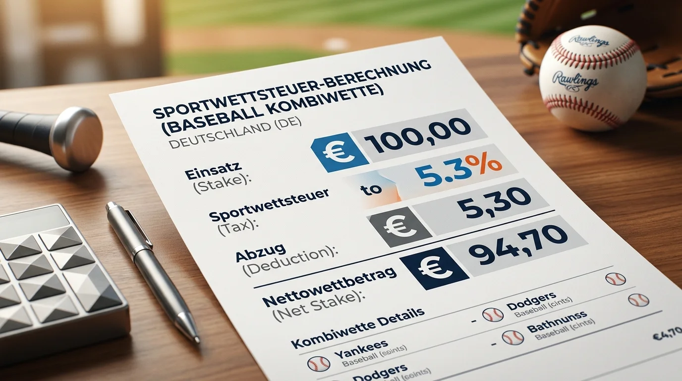 Sportwettsteuer Baseball Kombiwette 5,3 Prozent Auswirkung Tippschein berechnen