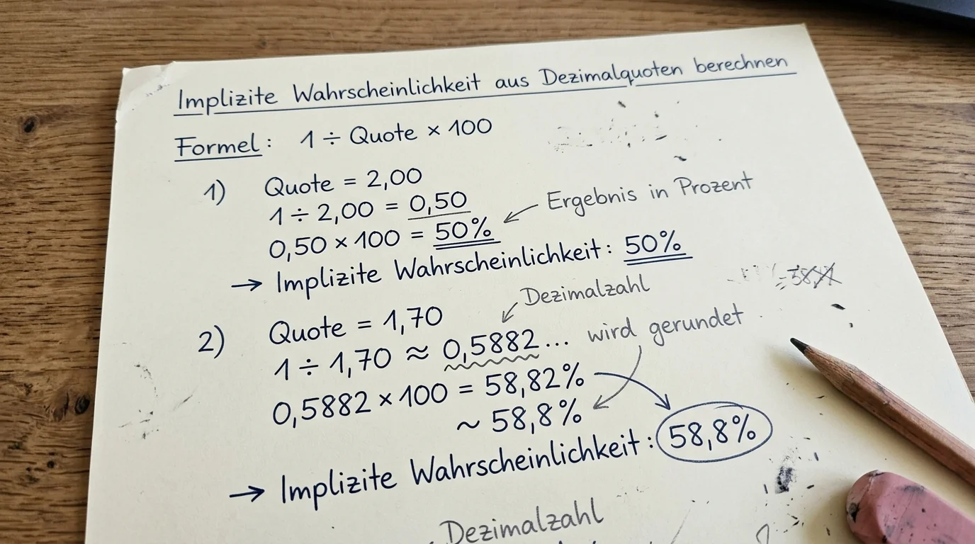 Implizite Wahrscheinlichkeit bei Baseball-Quoten: Formel und Beispielrechnung für Value-Betting im Parlay