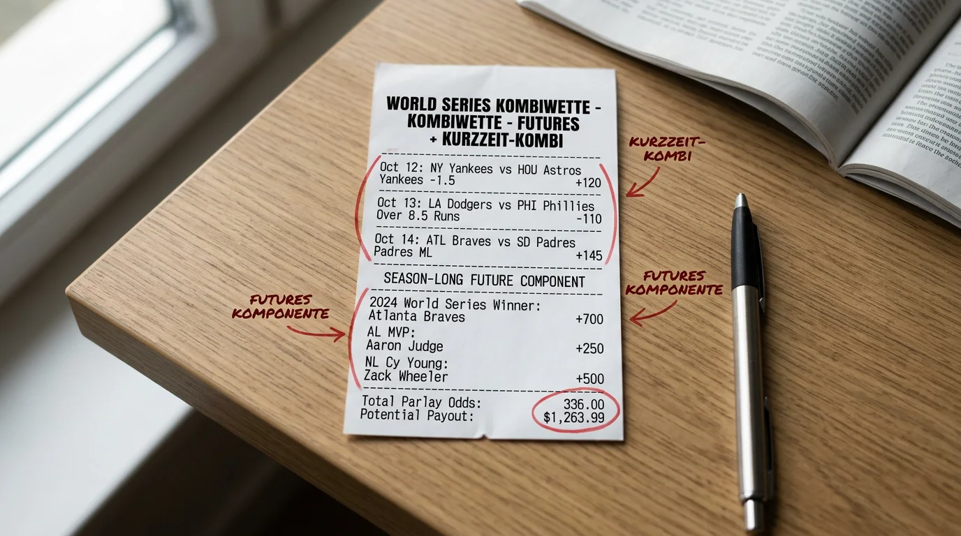 Futures mit Kurzzeit-Legs kombinieren — World-Series-Wette und Moneyline-Parlays im Baseball